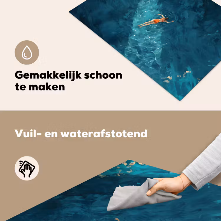 Vrouw - Water - Bikini - Oranje Inductie beschemer met haakjes klein -ky-schoon-nl