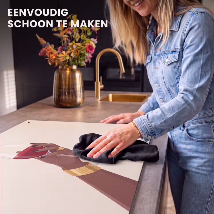 Vrouw - Wijn - Glas - Illustratie - Rood Inductie beschemer met haakjes klein -ky-schoon-nl