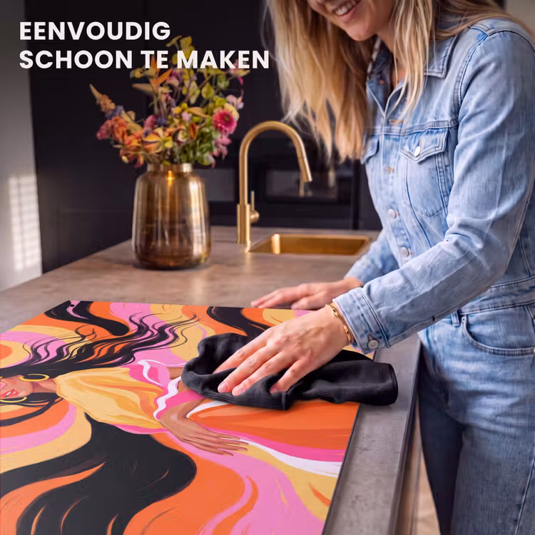 Vrouw - Zonnebril - Abstract - Kleurrijk Inductie beschemer met haakjes klein -ky-schoon-nl
