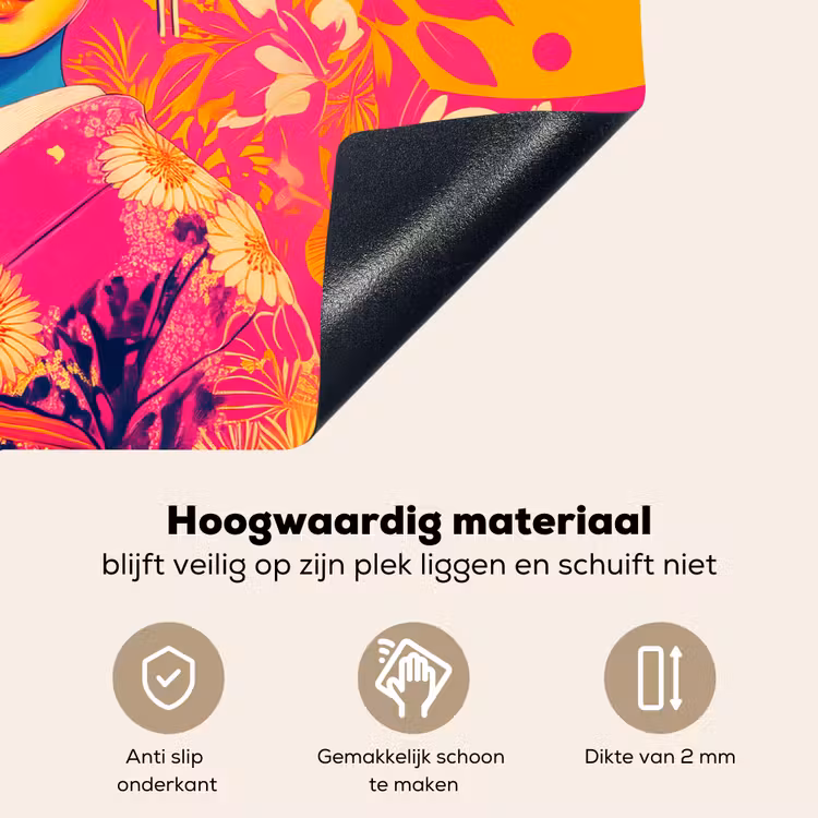 Vrouw - Zonnebril - Abstract - Oranje Inductie beschemer met haakjes klein -ky-onderkant-nl