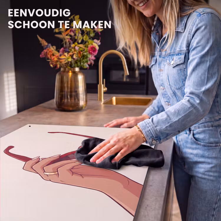 Vrouw - Zonnebril - Mode - Rood - Illustratie Inductie beschemer met haakjes klein -ky-schoon-nl