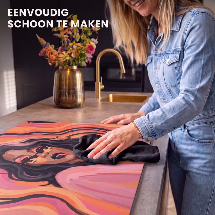 Vrouw - Zonnebril - Modern - Portret - Oranje Inductie beschemer met haakjes klein -ky-schoon-nl