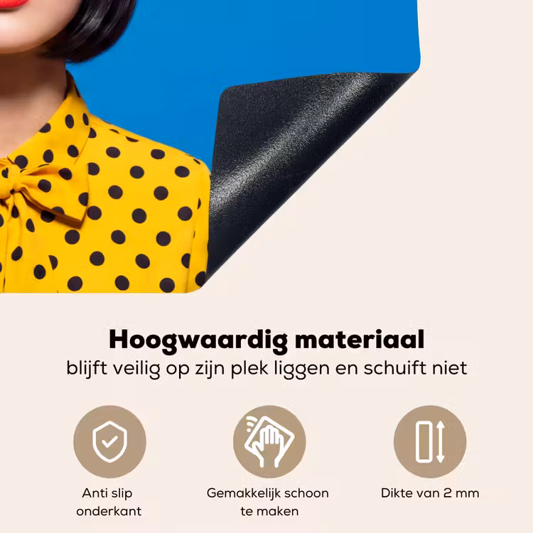 Vrouw - Zonnebril - Pop Art - Portret - Geel Inductie beschemer met haakjes klein -ky-onderkant-nl