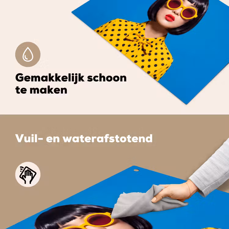 Vrouw - Zonnebril - Pop Art - Portret - Geel Inductie beschemer met haakjes klein -ky-schoon-nl