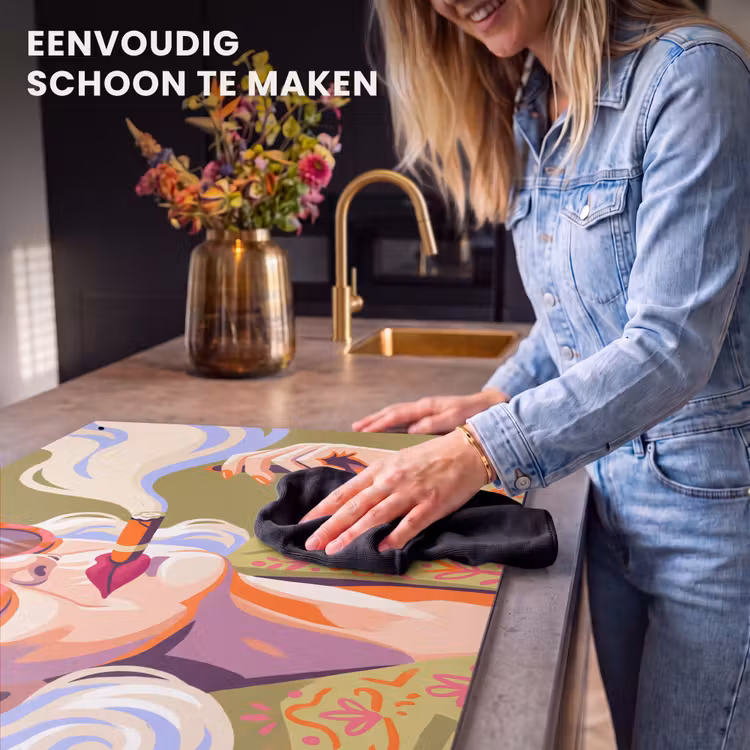 Vrouw - Zonnebril - Portret - Modern - Kleurrijk Inductie beschemer met haakjes klein -ky-schoon-nl