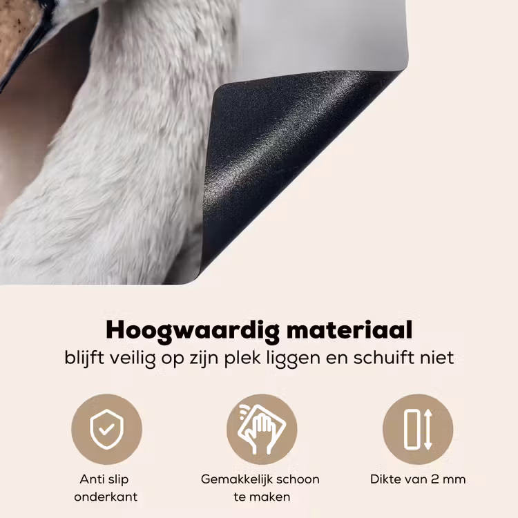 Vrouw - Zwaan - Wit Inductie beschemer met haakjes klein -ky-onderkant-nl