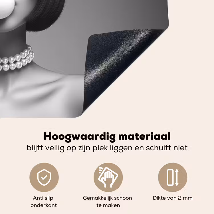 Vrouw - Zwart Wit - Ketting - Zonnebril Inductie beschemer met haakjes klein -ky-onderkant-nl