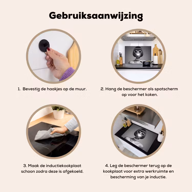 Vrouw - Zwart Wit - Ketting - Zonnebril Inductie beschemer met haakjes klein -ky-gebruik-nl