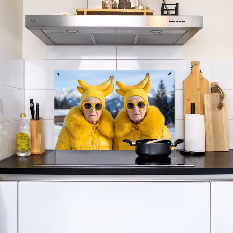Vrouwen - Bananen - Geel Inductie beschemer met haakjes klein -sfeer2