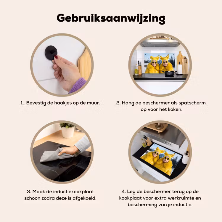 Vrouwen - Bananen - Geel Inductie beschemer met haakjes klein -ky-gebruik-nl