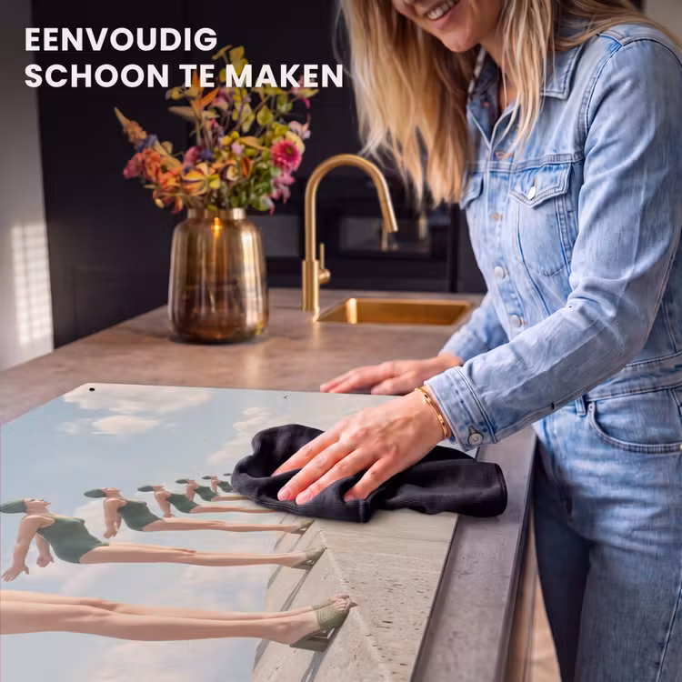 Inductiebeschermer & spatscherm (2in1) - Vrouwen - Duikhouding - Wolken - Vrouwen - Duikhouding - Wolken Inductie beschemer met haakjes klein