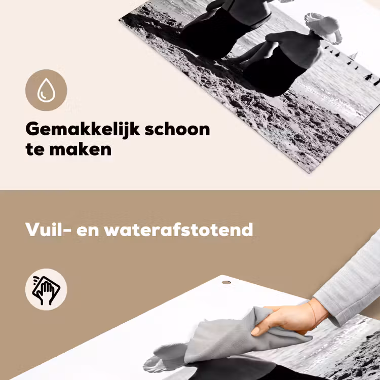 Vrouwen - Zonnehoed - Strand - Zwart - Wit Inductie beschemer met haakjes klein -ky-schoon-nl