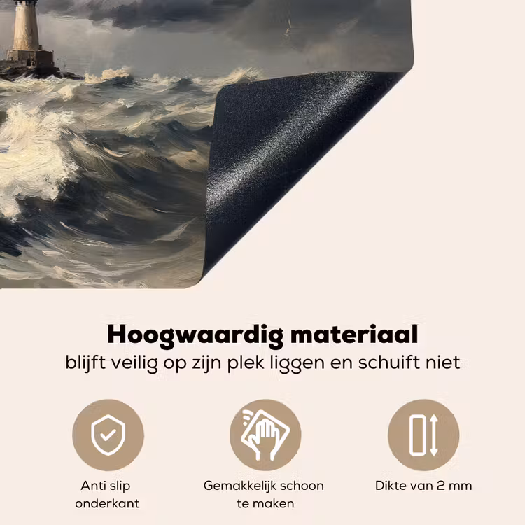 Vuurtoren - Golven - Storm Inductie beschemer met haakjes klein -ky-onderkant-nl