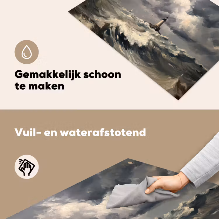 Vuurtoren - Golven - Storm Inductie beschemer met haakjes klein -ky-schoon-nl