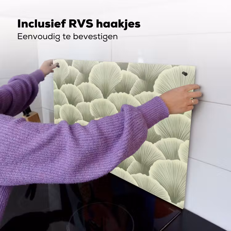 Waaier - Blad - Groen Inductie beschemer met haakjes klein 777 -ky-ophangen-nl
