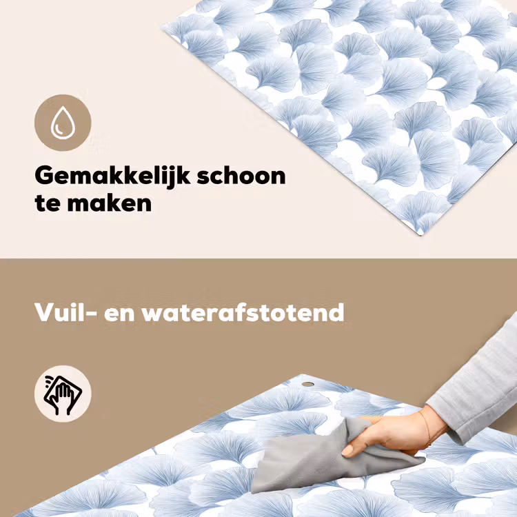 Waaier - Modern - Blauw Inductie beschemer met haakjes klein 777 -ky-schoon-nl