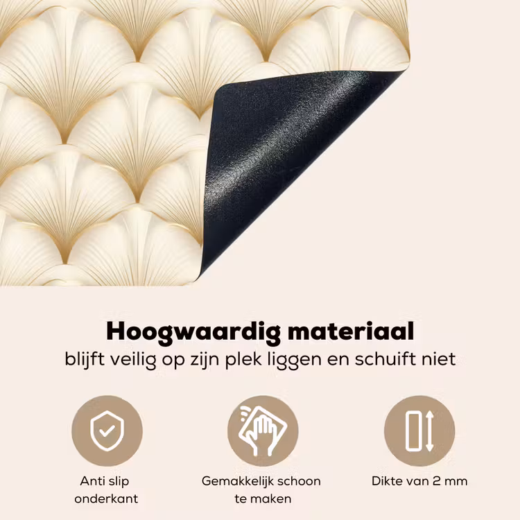 Waaier - Motief - Goud Inductie beschemer met haakjes klein 777 -ky-onderkant-nl