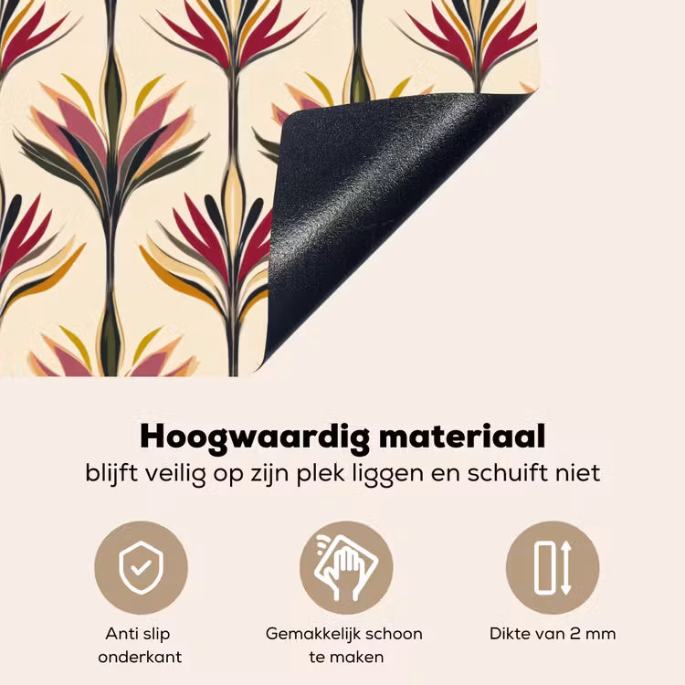 Waaier - Motief - Kleurrijk Inductie beschemer met haakjes klein 777 -ky-onderkant-nl