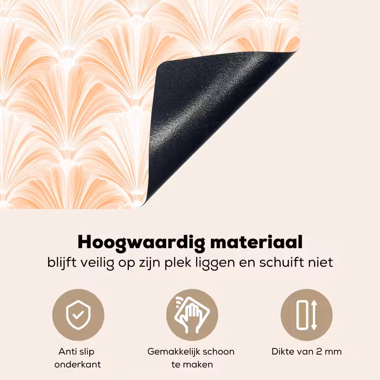 Waaier - Patroon - Perzik Inductie beschemer met haakjes klein 777 -ky-onderkant-nl