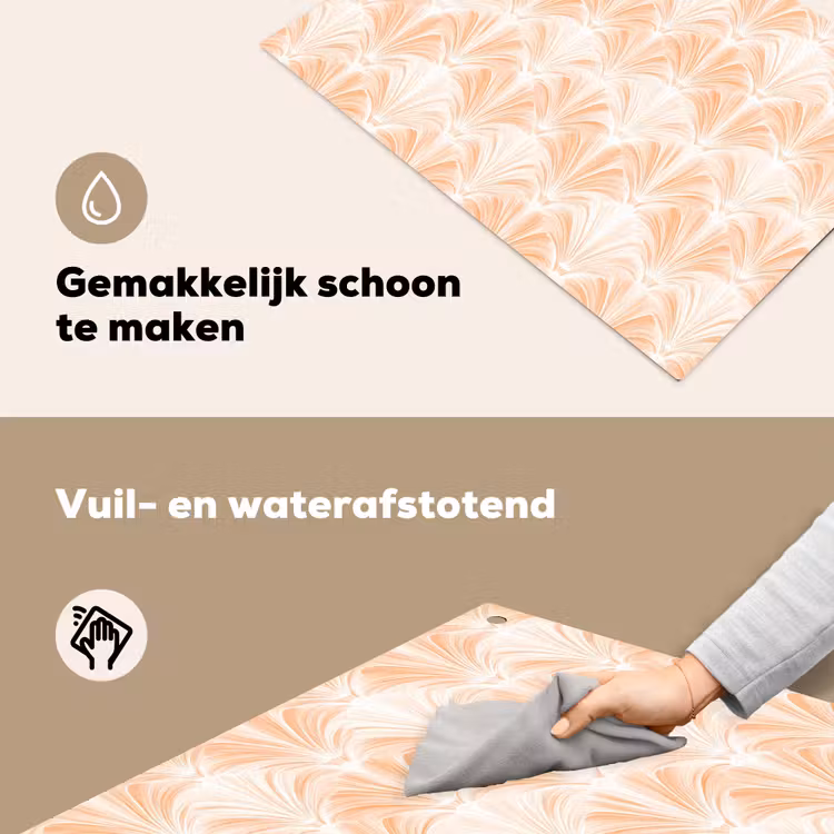 Waaier - Patroon - Perzik Inductie beschemer met haakjes klein 777 -ky-schoon-nl