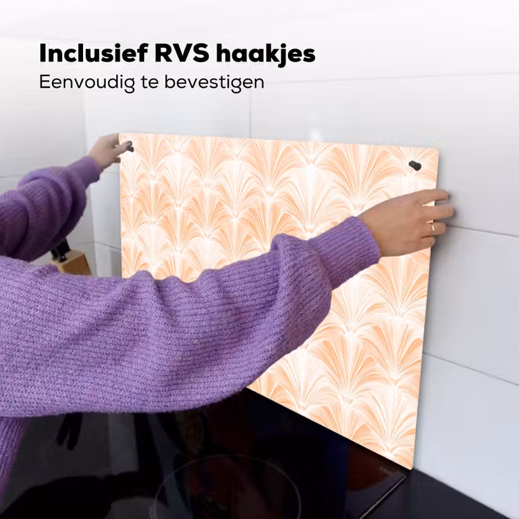Waaier - Patroon - Perzik Inductie beschemer met haakjes klein 777 -ky-ophangen-nl