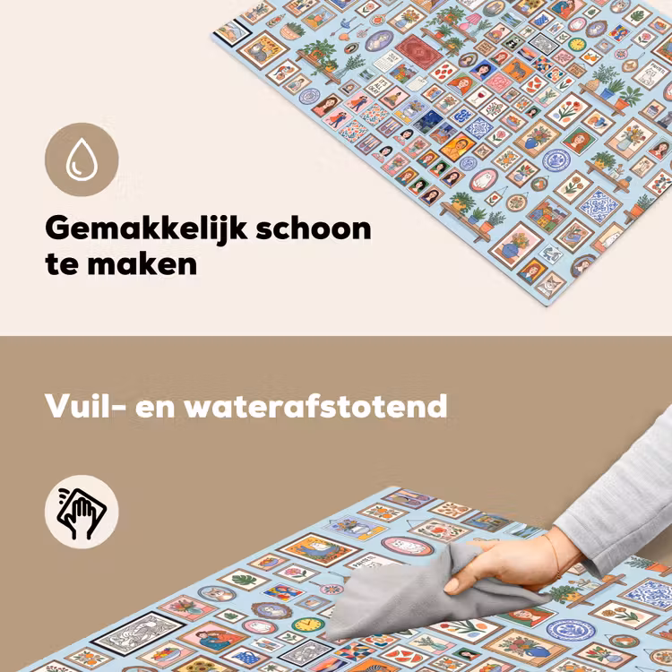 Wanddecoratie - Collectie - Huis - Illustratief - Kleurrijk Inductie beschemer met haakjes klein -ky-schoon-nl
