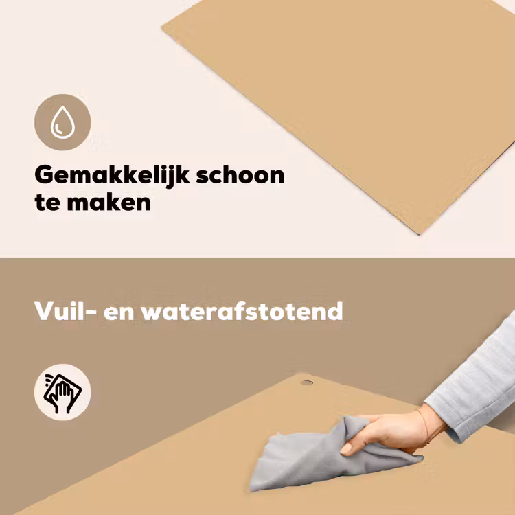 Warm - Sand - Nude Inductie beschemer met haakjes klein 777 -ky-schoon-nl