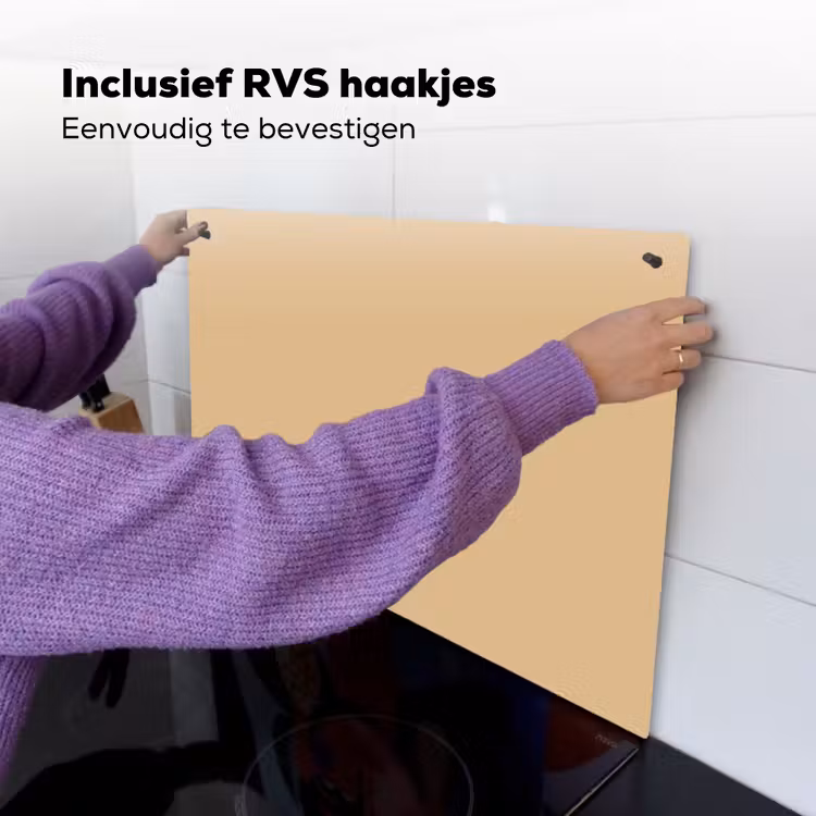 Warm - Sand - Nude Inductie beschemer met haakjes klein 777 -ky-ophangen-nl