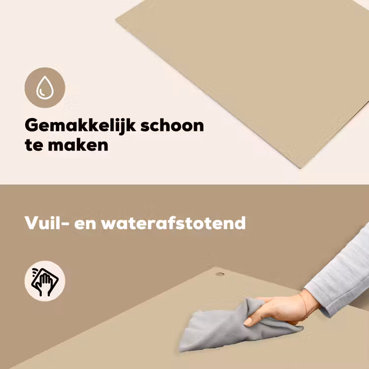 Warm - Sand - Nude Inductie beschemer met haakjes klein 777 -ky-schoon-nl
