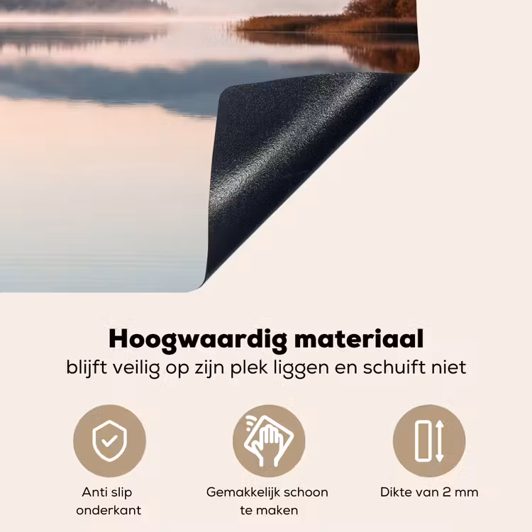 Water - Bomen - Mistlaag Inductie beschemer met haakjes klein -ky-onderkant-nl