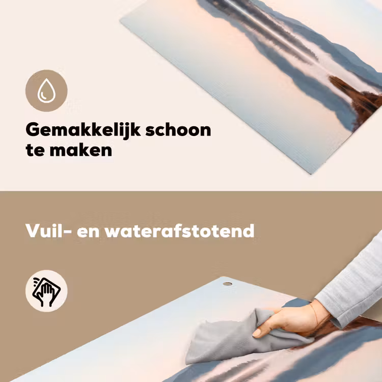 Water - Bomen - Mistlaag Inductie beschemer met haakjes klein -ky-schoon-nl