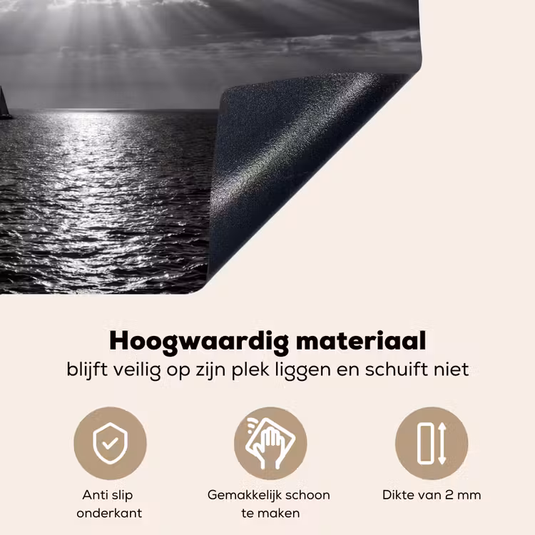Water - Boot - Lucht - Natuur - Zwart-wit Inductie beschemer met haakjes klein -ky-onderkant-nl