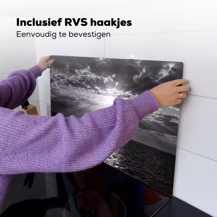 Water - Boot - Lucht - Natuur - Zwart-wit Inductie beschemer met haakjes klein -ky-ophangen-nl