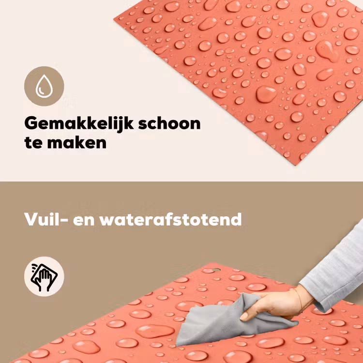 Water - Druppels - Roze Inductie beschemer met haakjes klein -ky-schoon-nl