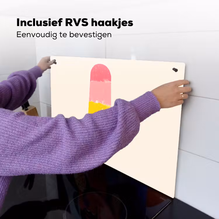 Waterijsje - Retro - Stokje - Roze Inductie beschemer met haakjes klein -ky-ophangen-nl