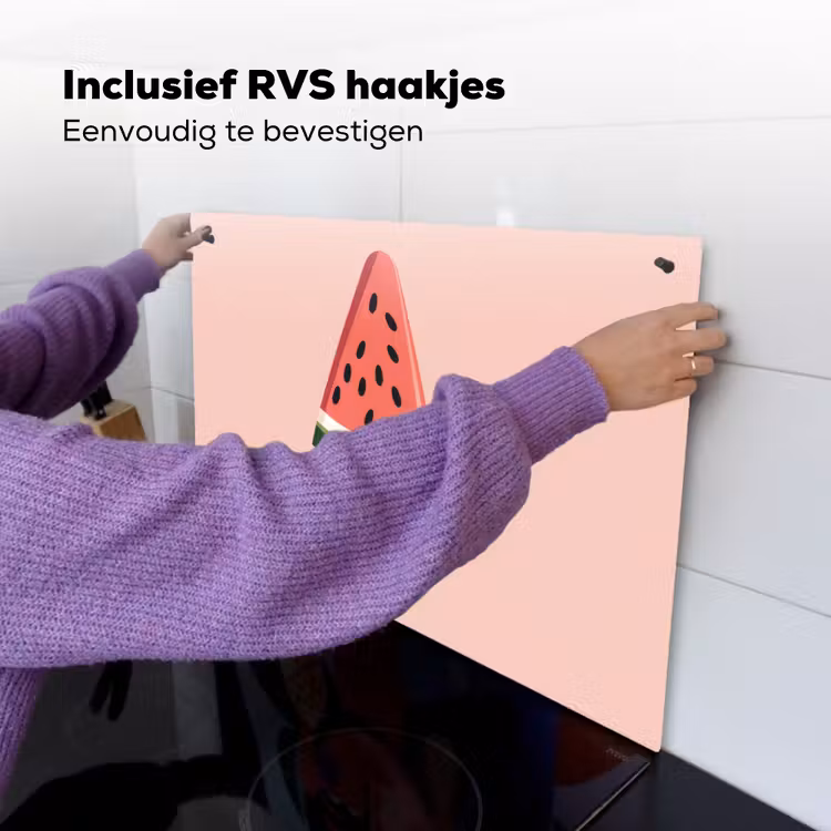Watermeloen - Ijsje - Pitjes - Rood Inductie beschemer met haakjes klein -ky-ophangen-nl