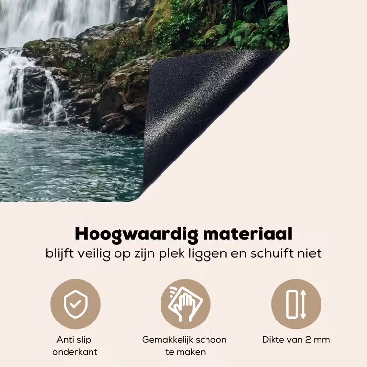 Waterval - Bos - Natuur - Groen Inductie beschemer met haakjes klein -ky-onderkant-nl