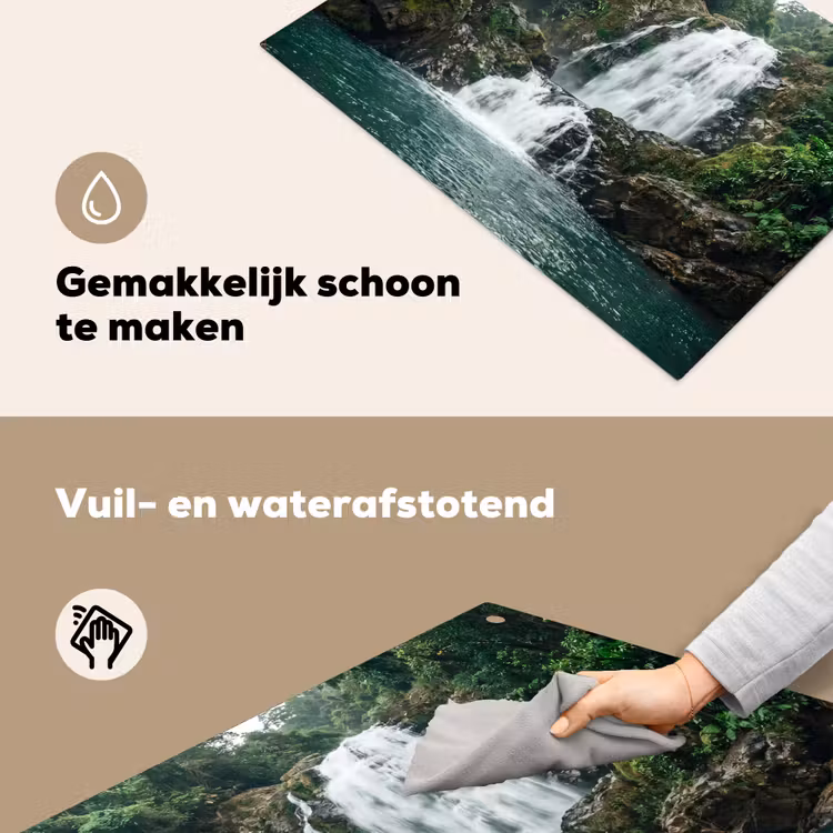 Waterval - Bos - Natuur - Groen Inductie beschemer met haakjes klein -ky-schoon-nl