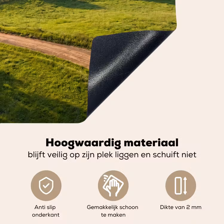 Weg - Weide - Natuur - Groen Inductie beschemer met haakjes klein -ky-onderkant-nl