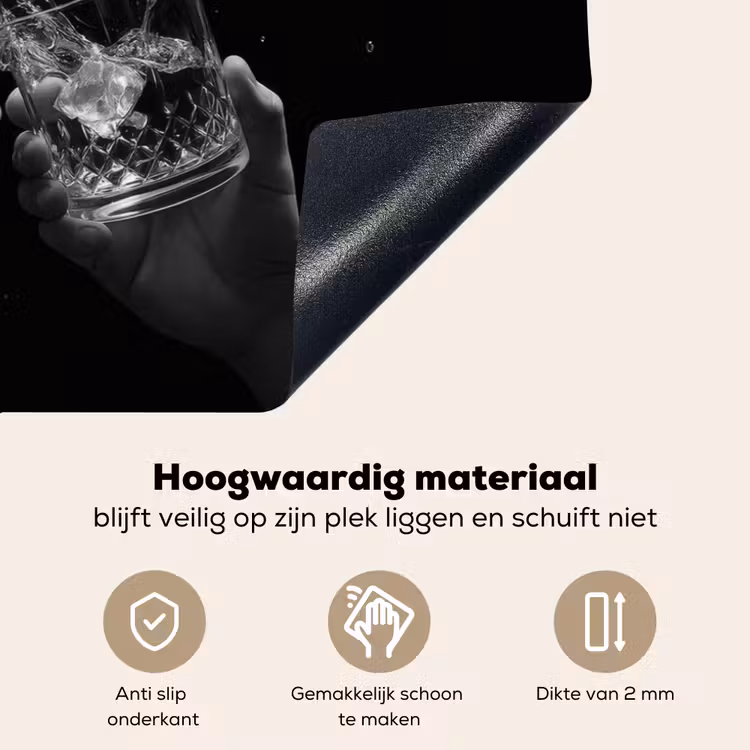 Whickyglazen - Ijs - Spetters - Zwart Inductie beschemer met haakjes klein -ky-onderkant-nl