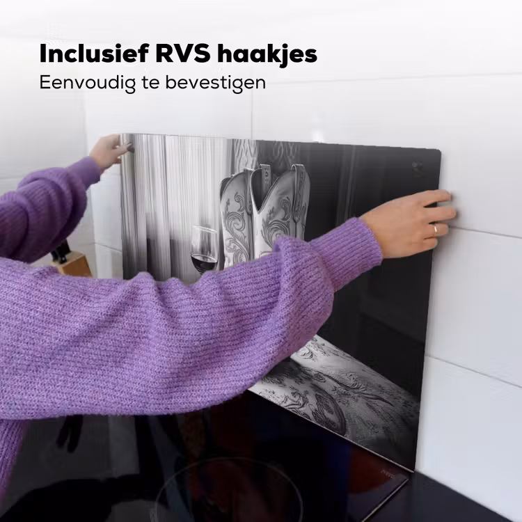 Wijn - Cowboylaarzen - Raamlicht - Wit Inductie beschemer met haakjes klein -ky-ophangen-nl