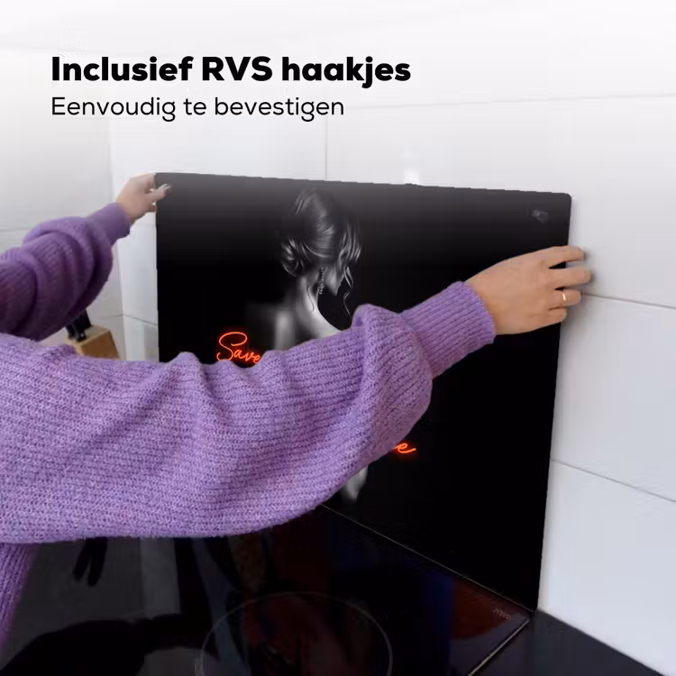 Wijn - Vrouw - Neon - Quote Inductie beschemer met haakjes klein -ky-ophangen-nl