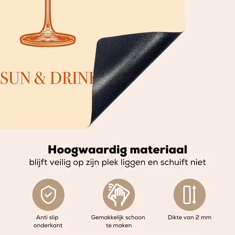 Wijn - Zomer - Quote - Oranje Inductie beschemer met haakjes middel -ky-onderkant-nl