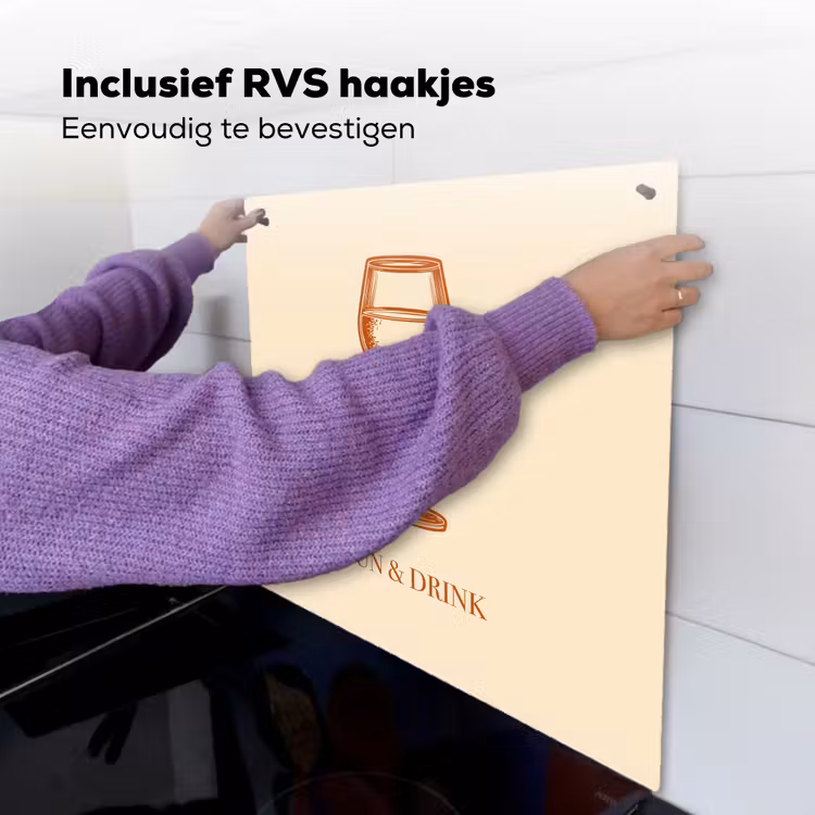 Wijn - Zomer - Quote - Oranje Inductie beschemer met haakjes middel -ky-ophangen-nl