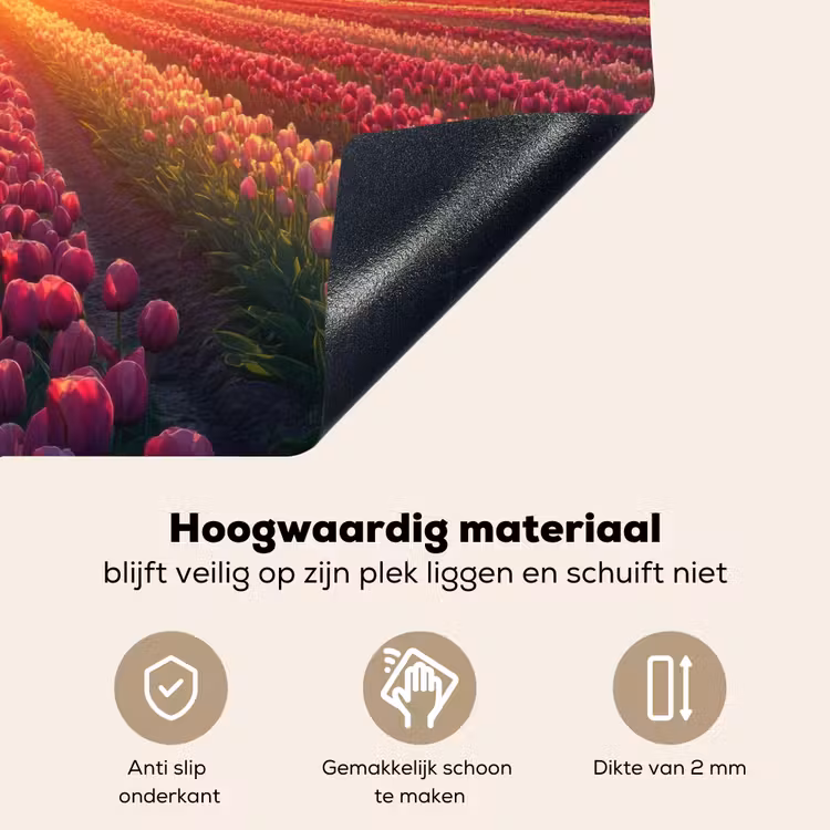 Windmolen - Zonsondergang - Landschap Inductie beschemer met haakjes klein -ky-onderkant-nl