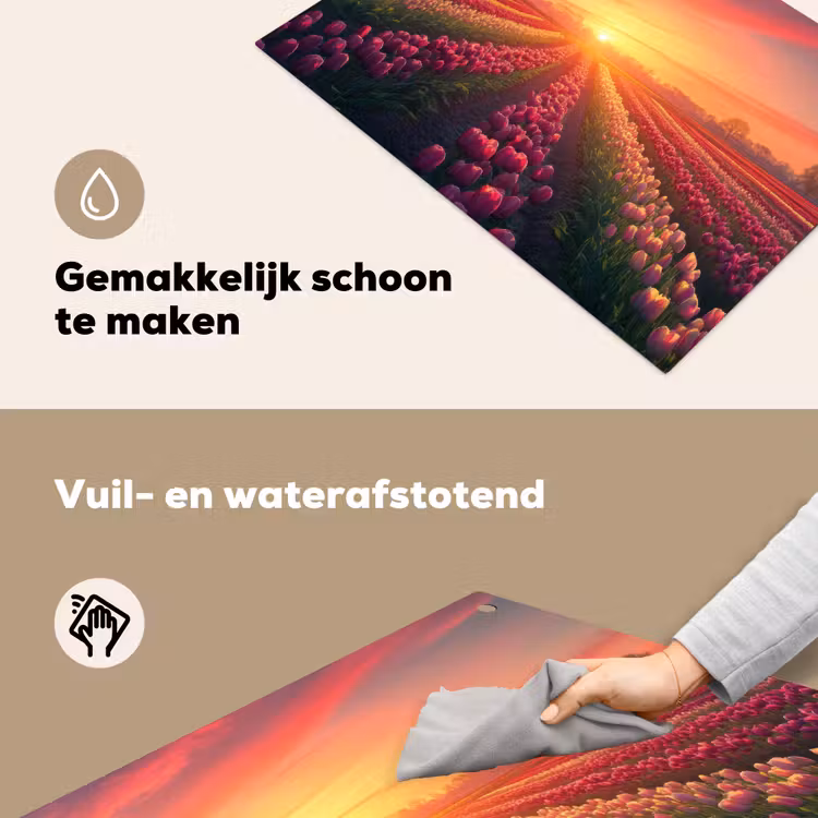 Windmolen - Zonsondergang - Landschap Inductie beschemer met haakjes klein -ky-schoon-nl