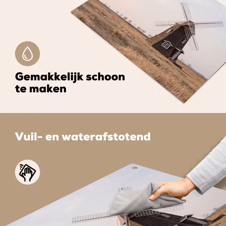 Windmolens - Landschap - Veld Inductie beschemer met haakjes klein -ky-schoon-nl