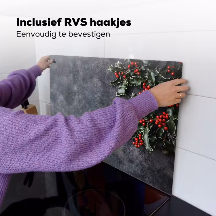 Winter - Hulst - Kerst - Beton Inductie beschemer met haakjes klein -ky-ophangen-nl