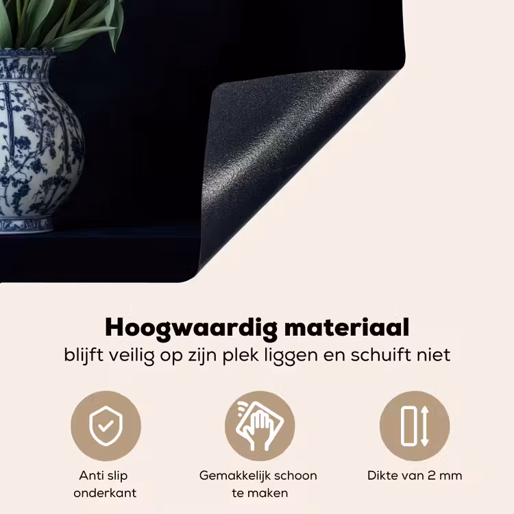 Wit - Bloemen - Tulpen - Vaas Inductie beschemer met haakjes klein -ky-onderkant-nl