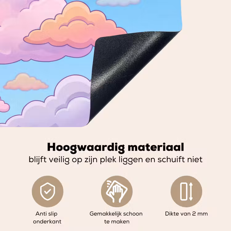 Wolk - Lucht - Natuur - Illustratie - Pastel Inductie beschemer met haakjes klein -ky-onderkant-nl